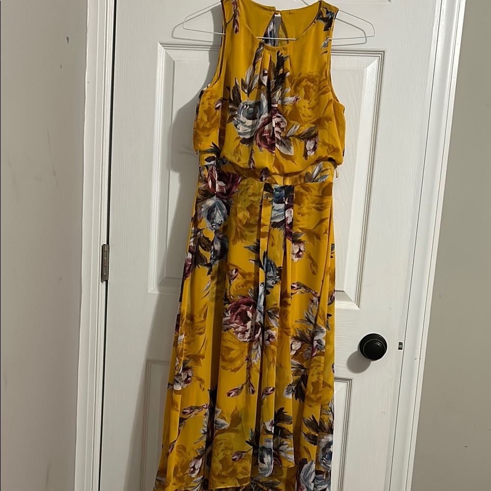 Shelby & Palmer Yellow Halter Maxi Sundress